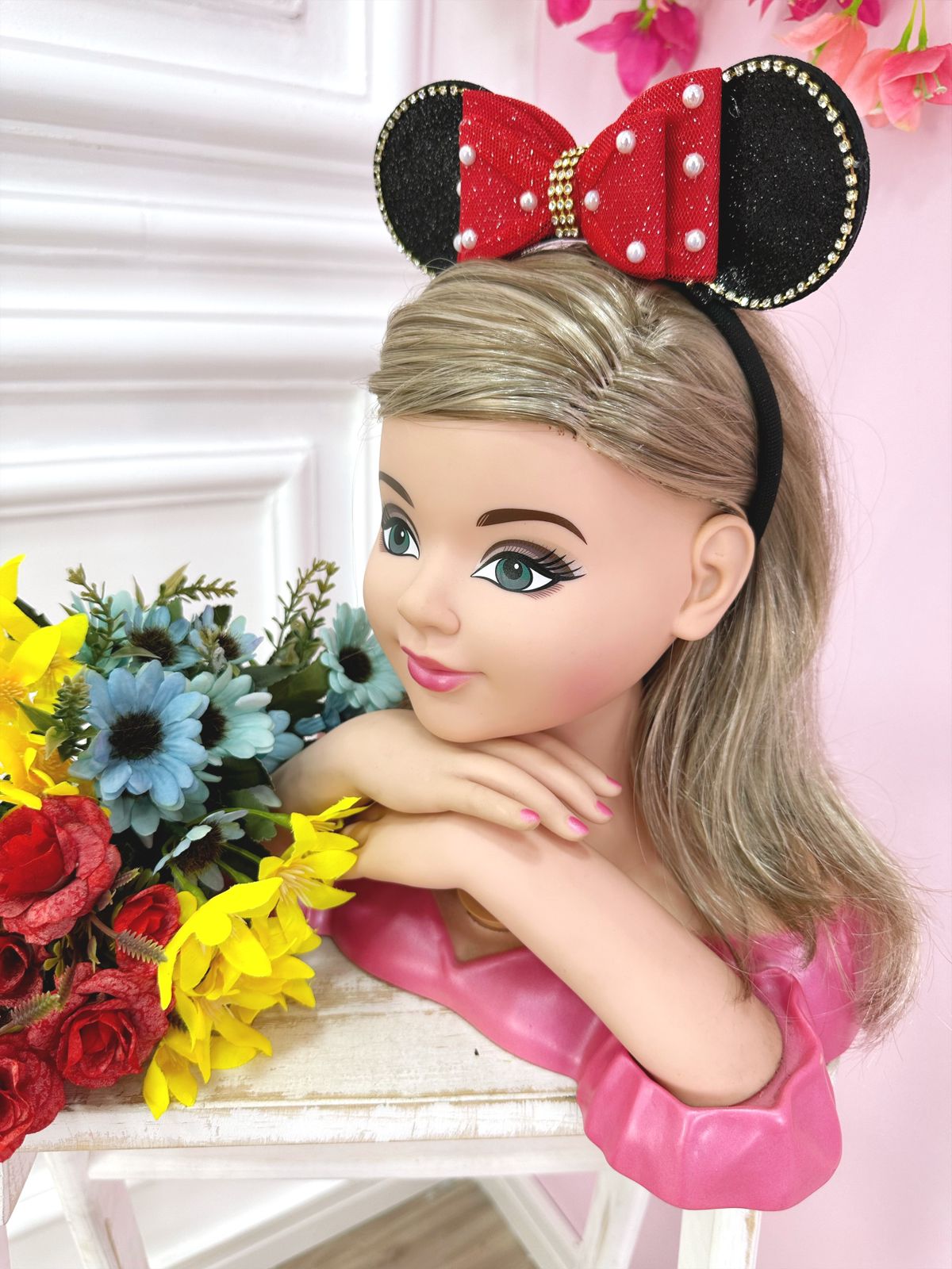 Luxury Red Polka Dot Girls Dress with Bow