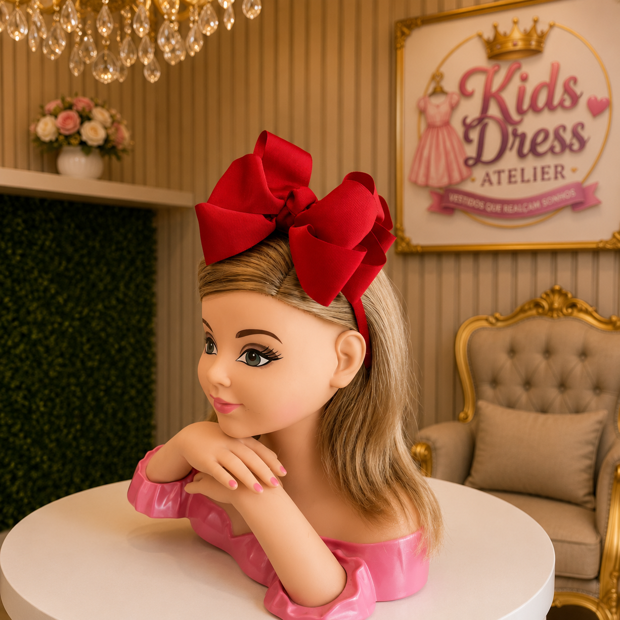 Luxury Strawberry-Inspired Red Party Dress for Girls