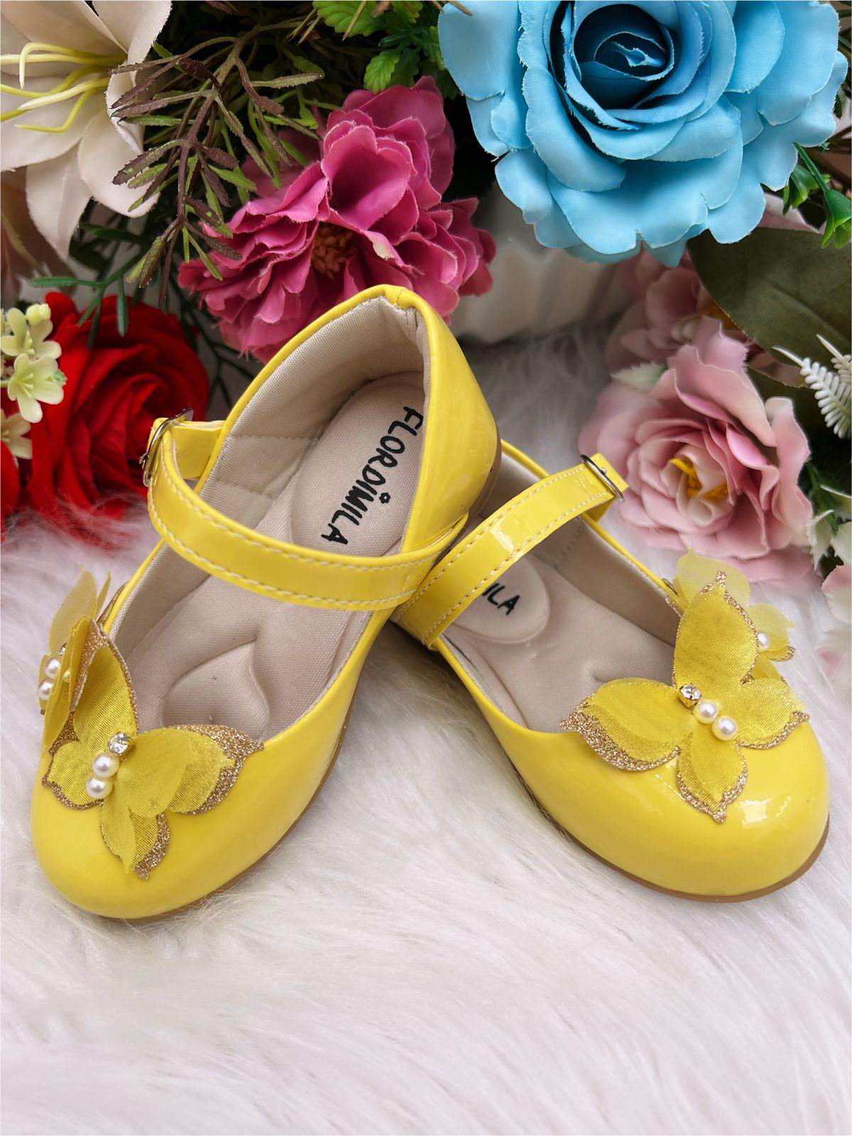 Yellow Honey Bee Floral Girls’ Party Dress