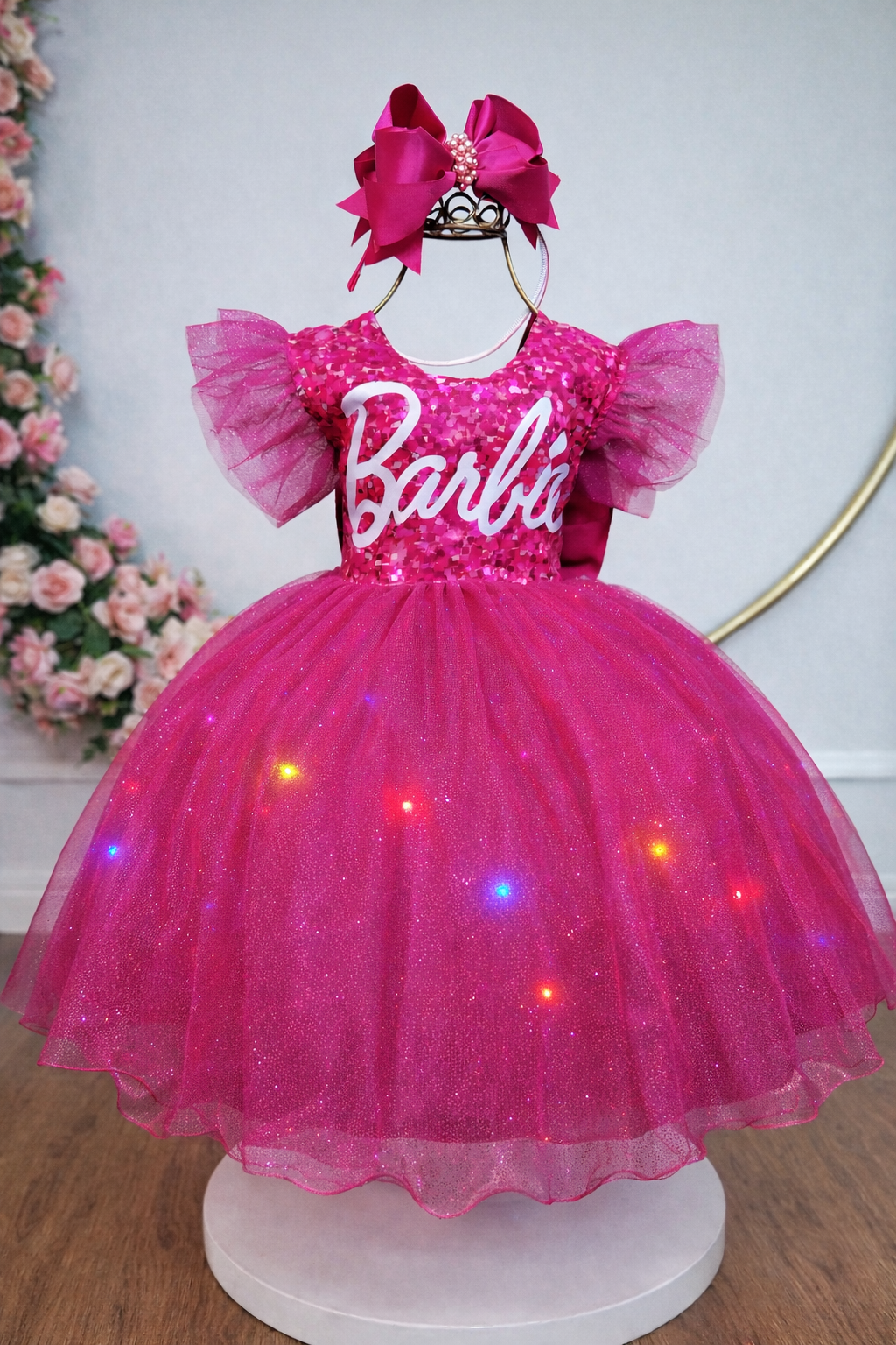 Pink Princess Children’s Dress with Luxury LED Skirt