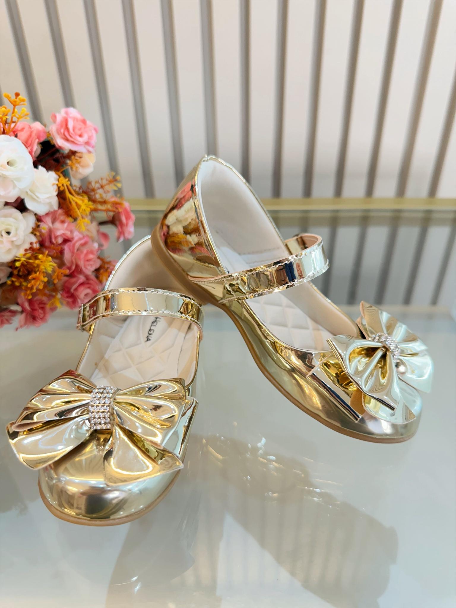 Golden Princess Ball Gown with Lace & Pearls